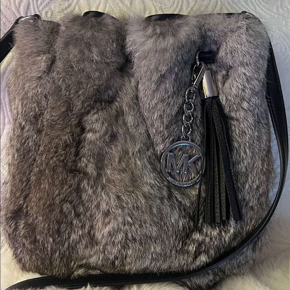 MICHAEL KORS Crossbody Tassel Rabbit Fur Purse GORGEOUS